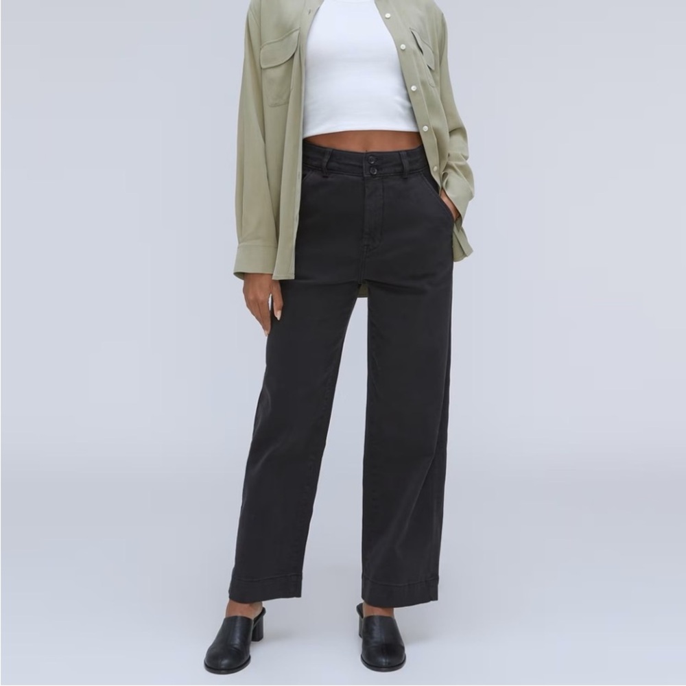 Everlane The Organic Wide Leg Pant Size 6 Black